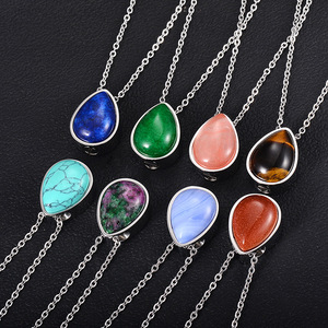 Nouveau pendentif en pierre naturelle pour animaux de compagnie urne en acier inoxydable collier lunette réglage Unique crémation pour animaux de compagnie cendres bijoux commémoratifs - Product Image 4