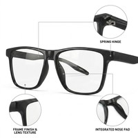 Vente en gros de montures de lunettes optiques pour hommes et femmes, carrées, bloquant la lumière bleue, lunettes de lecture sur ordonnance, OEM