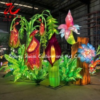 Lentera Cina Buatan Tangan Besar, Lentera Bunga Hutan Hujan, Tahan Cuaca, Tanaman Tropis Langka Raksasa untuk Pameran Karnaval Malam