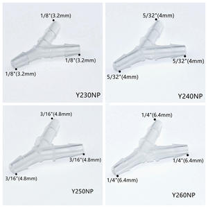 JU Small 3/16 "4.8mm spinato Y Branch 3 vie Wye Tube Connector raccordo per tubo flessibile dell'aria in plastica - Product Image 4