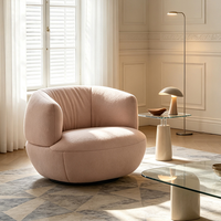 Fauteuil pivotant moderne à dossier incurvé, fauteuil d'appoint rembourré confortable, siège large pour salon, chambre, coin lecture, hôtel