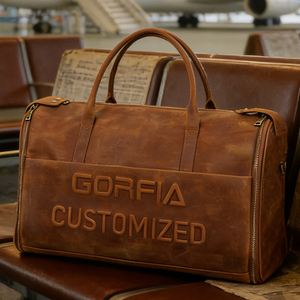 Bolsa de Viaje de Cuero Personalizada, Bolsa de Fin de Semana, Bolsa de Gimnasio de Gran Capacidad, Bolsa de Viaje para Pasar la Noche, Marca Privada OEM - Product Image 1