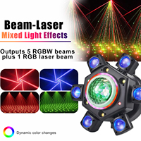 Projecteur laser de scène 100W à 6 bras, lumière de fête RGBW LED à faisceau mobile, contrôle vocal DMX512 pour bars, discothèques et événements de danse