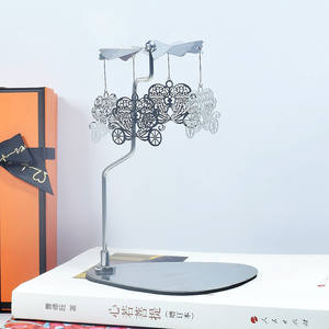 ديكور الغرفة هدايا عيد الميلاد صينية ثلاثية دوارة شمعة دائري جنية علاج بالروائح العطرية حامل شمعة رنين الرياح - Product Image 5