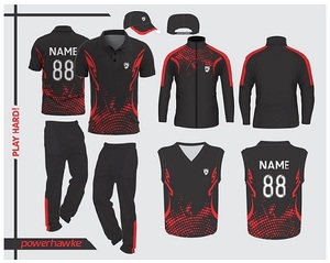 Prohawke Cricket Sportswear Ensemble d'uniformes de cricket extensibles pour garçons adultes avec taille de logo de couleur de nom d'équipe personnalisée - Product Image 1