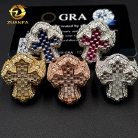 Prêt à expédier, bague pour homme en argent sterling 925 entièrement sertie de diamants, passe le testeur de diamants, bague en moissanite, bague hip hop pour homme