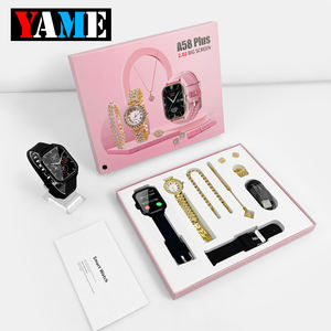 Venta caliente 7 en 1 set A58 Plus Suit con <span class=keywords><strong>2</strong></span> correas Pendientes pulseras collares set BT Call <span class=keywords><strong>2</strong></span>,02 pulgadas mujeres smartwatch - Product Image 2