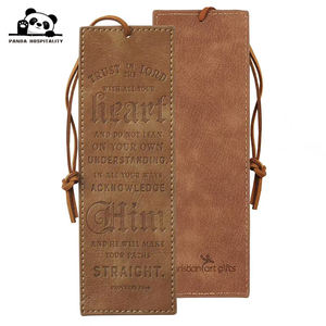 Marcapáginas para Hombres y Mujeres: Confía en el Señor - Proverbios 3:5-6, Versículo Bíblico Inspirador, Grabado en Relieve, Marrón con Borla de Cordón - Product Image 1