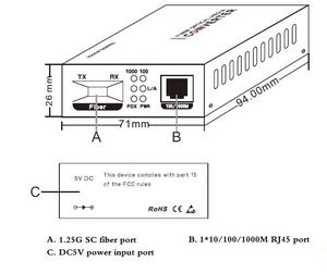 ตัวแปลงสื่อไฟเบอร์แบบกิกะบิต 2 พอร์ต โหมดเดี่ยว ไฟเบอร์คู่ 10/100/1000M ระยะ 20 กม. หัวต่อ SC FC ST อุปกรณ์ไฟเบอร์ออปติก - Product Image 5