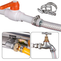 Kit de colliers de serrage à vis sans fin réglables en acier inoxydable 304, 6-29 mm (1/4 "-1-1/8 "), robustes, pour tuyaux de gaz et hottes de cuisine