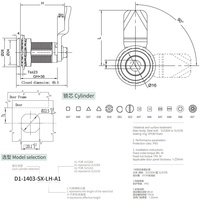 Loquet rotatif robuste IP65, longueur de filetage réglable, inserts carrés et triangulaires pour armoires de télécommunications et de générateurs