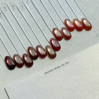 KINNCO Gel UV pour ongles effet œil de chat brun châtain non toxique, 12 couleurs, magnétique, longue tenue, vernis à ongles en gel UV