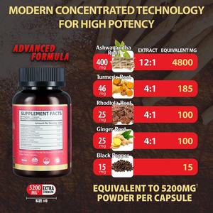 Cápsulas Premium de Ashwagandha con Cúrcuma, Jengibre y Pimienta Negra para Adultos, Suplemento para Mejorar el Sueño - Product Image 4