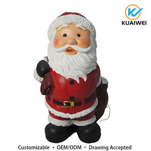 Grande figurine de Père Noël en résine, décoration de Noël peinte à la main de style européen, ornement écologique pour la décoration de Noël à la maison - Product Image 3