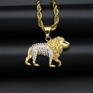 Collar de León con Diamantes Estilo Punk para Hombre - Product Image 2