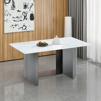 Ensemble table et chaises de salle à manger en marbre de style nordique minimaliste nouvellement conçu, 4 places, durable, meubles de salon modernes