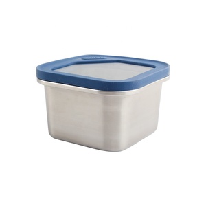 Contenedor de Alimentos Rectangular de Acero Inoxidable de 550 ml con Tapa de Plástico Azul Hermética a Prueba de Fugas, Lonchera de un Solo Compartimento - Product Image 5