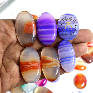 Agate rayée multicolore de qualité supérieure 100% naturelle, prix de gros, lot de pierres pour la fabrication de bijoux en agate rayée - Product Image 5