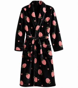 Pigiama Invernale in Flanella, Comoda Camicia da <span class=keywords><strong>Notte</strong></span> a Maniche Lunghe con Cintura, Abbigliamento Confortevole per Casa e <span class=keywords><strong>Notte</strong></span>, Pigiama Smock per Donne - Product Image 1
