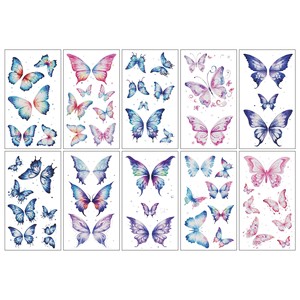 Autocollants de tatouage temporaire pour le visage, design tendance, longue durée, imperméables, pailletés, effet taches de rousseur, personnalisés et de qualité supérieure - Product Image 6