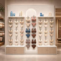 Étagères murales modulaires personnalisées pour présentation de soutiens-gorge, mobilier de présentation pour boutique de lingerie, fabricant d'ameublement de magasin OEM