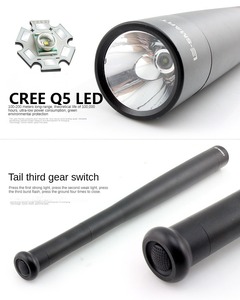 Venta caliente al aire libre multifuncional defensivo béisbol Lobo dentado murciélago aleación de aluminio Led antorchas luces linternas tácticas - Product Image 4