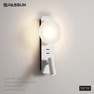 Đèn Tường Led Đọc Sách Đầu Giường Có Thể Điều Chỉnh Lắp Đặt Bốn Hướng 3W + 3W Gắn Bề Mặt Phòng Khách Sạn Trong Nhà - Product Image 5