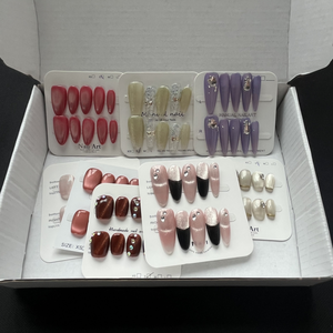 Juego de <span class=keywords><strong>Uñas</strong></span> Postizas Hechas a Mano 100%, 8 Estilos de <span class=keywords><strong>Uñas</strong></span> Acrílicas por Caja, Kit de <span class=keywords><strong>Uñas</strong></span> Postizas 3D Hechas a Mano con <span class=keywords><strong>Luz</strong></span> <span class=keywords><strong>UV</strong></span> - Product Image 2