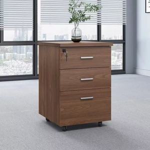 File Cabinet <strong>Office</strong> File Cabinet Three <strong>Drawers</strong> Low Rise Wooden Lockable Mobile Storage Cabinet - Product Image 4