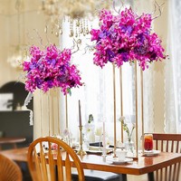 Nouveau support de fleurs en métal carré doré centres de table de mariage pour tables, support de vase à fleurs géométrique pour événements réception mariage