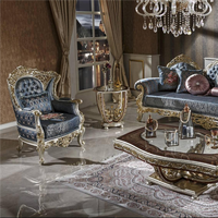 Fauteuil de salon en tissu, Design classique italien 100% sculpté à la main, finition Antique, tissu à motifs personnalisé