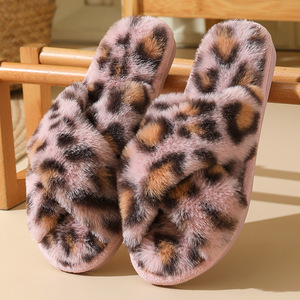 Chaussons d'intérieur doux et moelleux en vraie fourrure de <span class=keywords><strong>mouton</strong></span> pour femme, à bout ouvert croisé, pour l'hiver - Product Image 6
