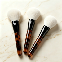 Nouvelle brosse à poudre cosmétique professionnelle en acétate écaille de tortue de qualité supérieure avec logo personnalisé, brosse à maquillage individuelle pour fond de teint