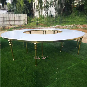 Table de mariage moderne en forme de S avec cadre en acier inoxydable doré en forme de S pour meubles de salle à manger pour la maison ou l'hôtel - Product Image 4