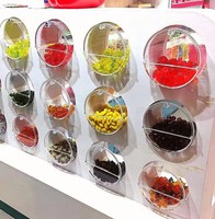 ECOBOX Petits contenants ronds en plastique de qualité alimentaire pour noix, bonbons et friandises, pour présentation murale