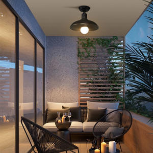 Plafonnier encastré IP65 moderne et simple pour l'extérieur, résistant aux intempéries, noir mat, en plastique aluminium, pour grange de ferme - Product Image 4