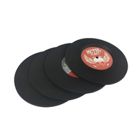 Sous-verre en PVC souple antidérapant isolant, motif CD vintage, logo personnalisé, disque vinyle, diamètre 10 cm, pour restaurants et clubs, marque QX