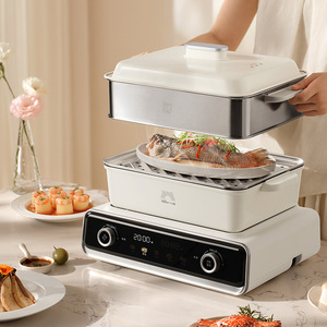 Vaporera Eléctrica Multifuncional Little Bear de 6L y 1601W con Tapa de Acero Inoxidable para Cocinar en Casa - Product Image 4