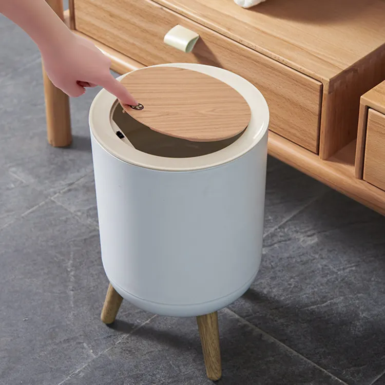 אשפה בסגנון פשוט רגליים גבוהות יכול להרכיב פח אשפה בית עם רגלי עץ אשפה