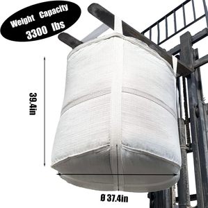 Heavy Duty Woven <b>Polypropylene</b> Bulk <b>Bags</b> with Double Lifting Loops, Duffle Top and Reinforced X-shaped Flat Bottom Support - Product Image 4