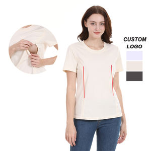 Novedad de verano, ropa de <span class=keywords><strong>lactancia</strong></span>, ropa de enfermería, <span class=keywords><strong>camiseta</strong></span> informal de <span class=keywords><strong>lactancia</strong></span> de manga corta para maternidad - Product Image 1