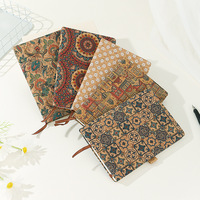 Bloc-notes A5 en liège à motif de fleurs vintage Souvenirs de voyage Cadeau à face unique compatible avec l'impression numérique enduite