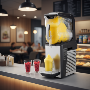 Máquina comercial de granizados de acero inoxidable de 16L con modos de limpieza automáticos para supermercados, cafeterías y bares de aperitivos - Product Image 2