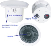 Haut-Parleur Coaxial CL-305B 5 Pouces 20W/10W/5W/2.5W/8 Ohm, Haut-Parleur de Plafond Hi-Fi 100V/70V, Son de Qualité, Système Sonore PA OEM ODM