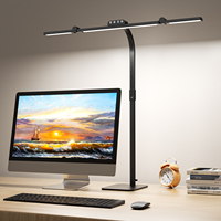 Lampe de bureau à col de cygne LED certifiée CE, double lumière, tactile, à intensité variable, 3000K 6500K, lampe d'architecte pour le bureau, le dessin technique, la lecture et le travail