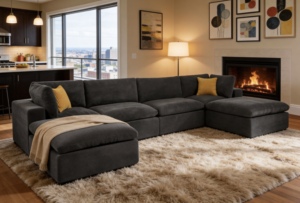 Modular <b>Sectional</b> <b>Sofa</b>, Cloud <b>Sofa</b>, <b>Oversized</b> U-Shaped <b>Sectional</b>, High-Density Foam Couch, Deep Seat <b>Sofa</b> - Product Image 3