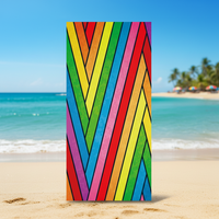 Yabee Rainbow Beach Towel Quick Dry Microfiber Beach Blanket Vibrant Geometric Striped Towels Pool Vacation Sand Towel