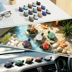 Artisanat en cristal naturel en gros, fait main, tortue en cristal mélangé (améthyste, quartz rose, calcite <span class=keywords><strong>jaune</strong></span>, <span class=keywords><strong>aventurine</strong></span> verte) pour cadeaux - Product Image 3