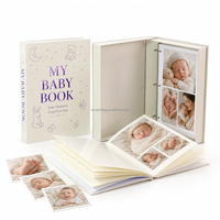Album photo auto-adhésif personnalisé avec logo OEM, vente en gros, pour bébé, en forme de boîte, classeur à feuilles mobiles, type livre de table basse