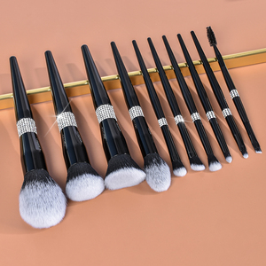 Daily Queen Mor-phe 10Pcs Nano Hair Rhinestone Handle <span class=keywords><strong>Highlighter</strong></span>  Make up Brush Smoooth Application  Opulent Feel Custom logo - Product Image 3